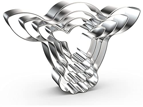 QAAQS Kuhgesicht Ausstechformen-Set, 4-teilig, Edelstahl, 12,7 cm, 10,2 cm, 7,6 cm, 5,1 cm