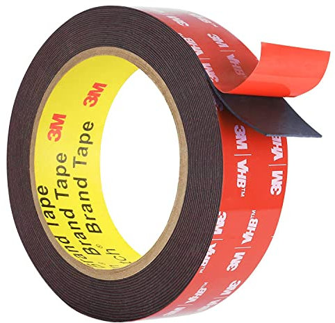 3M VHB 5952 Nastro biadesivo Nastro in schiuma impermeabile per montaggio resistente per pareti e strisce luminose a LED, decorazioni per auto casa ufficio, presa (3M VHB 5952_19mm x 5meter)