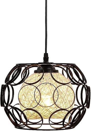 WOWEWA Pendelleuchte aus Metall,Schwarz Hängelampe Vintage E27 Retro Küche Industrial Hängeleuchte Metall Pendellampe für Esszimmer Wohnzimmer Arbeitszimmer Büro Restaurant