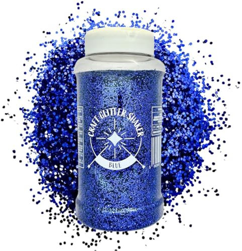 Large 500g Shaker Jar of Blue Glitter-Colourful Glitter for Resin or Crafts, Chunky Glitter, Nail Art