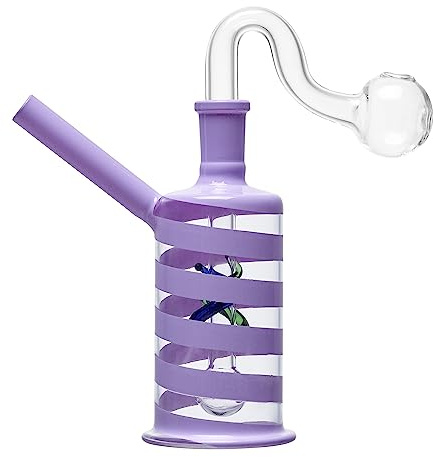 PARACITY Farbe Glas Bong Dickes Rauchen Wasserpfeife Handmade Recycler mit 14mm Glaspfeife (A)