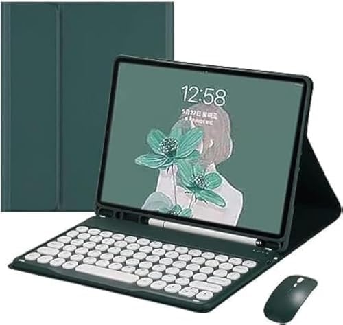 Keyboard Case for Samsung Galaxy Tab S9 FE/S9 2023 with Mouse,Smart Soft Case with Bluetooth Keyboard,Detachable Wireless Keyboard Tablet Cover with Pencil Holder (Tab S9 FE/S9, Teal)