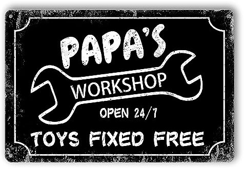 Divertente cartello da garage Papa'S Workshop segni vintage metallo latta segno garage segni uomo grotta decorazione da parete regalo per nonno, papà per compleanno fresco officina accessori
