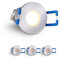 LongLife LED 4er Set Einbaustrahler Mini 3W 2700K silber IP65 Dimmbare Strahler für Terrassenüberdachung, Carports, Dachüberständen