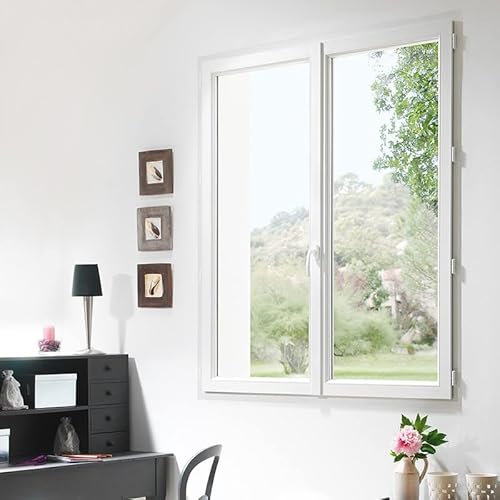 Finestra a 2 ante H1350 mm PVC bianco x larghezza 1200 mm