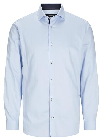 JACK & JONES Men's Jprblaparker Detail Shirt L/S Aw24 Sn Business, Chambray Blue, S