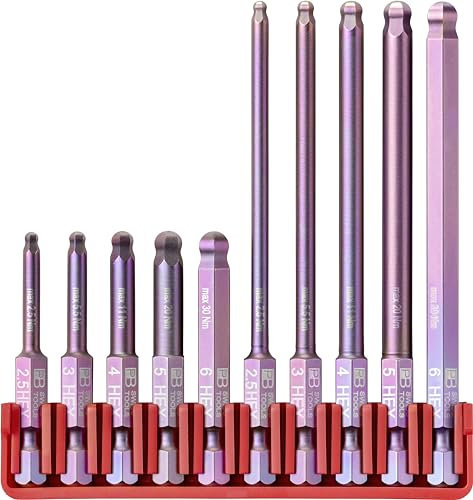 PB Swiss Tools BitBlock mit 10 Innensechskant Bits [5x50mm, 5x95mm] PB E6.714 | 100% Swiss Made | Handliches Bit Set für Standard-Anwendungen in Industrie und Handwerk