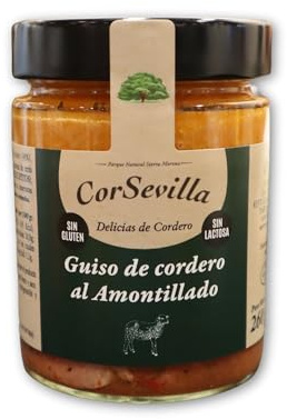 Corsevilla - Guiso Cordero Amontillado - Calidad Gourmet - Delicias de Cordero - Sin Gluten - Sin Lactosa - Listo para calentar y comer - 260g unidad aprox.