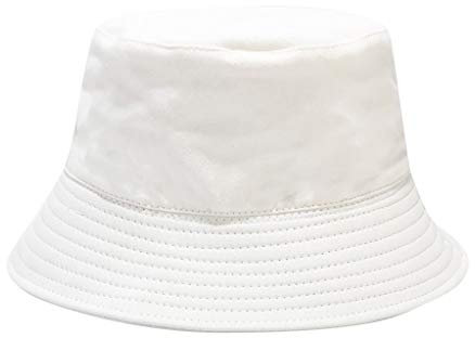 BOTCAM Hut Rot Mütze Faltbare Eimer Farbmütze Frauen Sonne Männer und Fischer Sommermütze Kiffer Kappe (White, One Size)