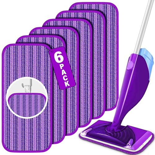 6 Stück Wiederverwendbare Wischpads für Swiffer WetJet, Nachfüllpackung für Nasspads, Mikrofaser-Wischpads, maschinenwaschbar, Nachfüllpackung für Nass- und Trockenpads für Hartholz