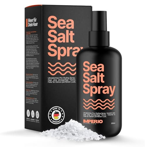 IMPERIO Sea Salt Spray - 250ml Premium Salzwasserspray für vollere Haare & stabile Textur - Perfekte Beach Waves, mehr Volumen & Griffigkeit durch die Power aus dem Meer - Unisex Duft