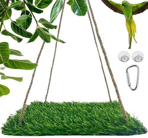 Vogelschaukel Matte Groß Vogelschaukel Spielzeug Natürliche Vogelkletterstange Vogelschaukel mit Haken Kakadu Schaukel Spielzeug Sittich Kletterstange Lovebird Schaukel Matte Natürliche