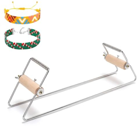 Beufee Perlen-Webstuhl-Set, Webstuhl-Armband-Set, Metall-Armband-Herstellungs-Set, Perlen-Armband-Set, Perlen-Zubehör, Perlen-Webstuhl-Maschine, Schmuck Ohrring Herstellung Werkzeuge