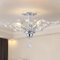 Ganeed Candelabros de cristal transparente vintage K9 Iluminación de techo Iluminación colgante Accesorio empotrado para sala de estar Comedor Restaurante Porche Pasillo Plata 4 luces