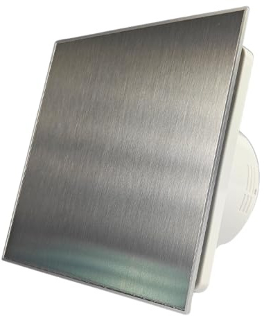 Whisper Pro-Design Badlüfter - Edelstahl - Ø 100 mm - Mit Nachlauftimer - Flüsterleise - Luxuriöses Design