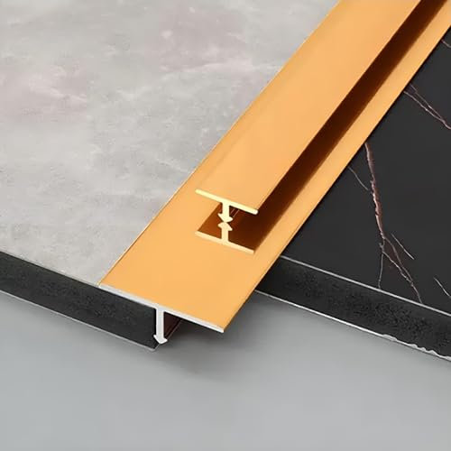 Raouoae Bodenübergangsleiste 90 cm * 3 Stück Türleiste In T-Form Mit Aluminium-Eckleiste Für Laminatböden Perfekte Schwellenleisten Für Tür- Und Bodenübergänge(Gold,Width: 20 mm)