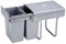 Contenedor de reciclaje para mueble de cocina, Cubos de basura bajo fregadero 2x 8L, fijación inferior y extracción manual, cubos extraíbles, con tapa