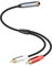 RIIEYOCA Câble Audio Séparateur 6,35mm vers 2 RCA, 1/4 Pouce Prise TRS Stéréo Femelle vers Double Fiche RCA Mâle pour Tables de Mixage, Ampli, Récepteur AV (0,3m/1ft)