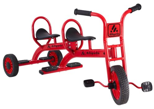 Aligela Kinder Dreirad, Vorschule Dreirad mit Kohlenstoffstahlrahmen, 85 cm x 65 cm, Rot, 220 lb Tragfähigkeit,Rot