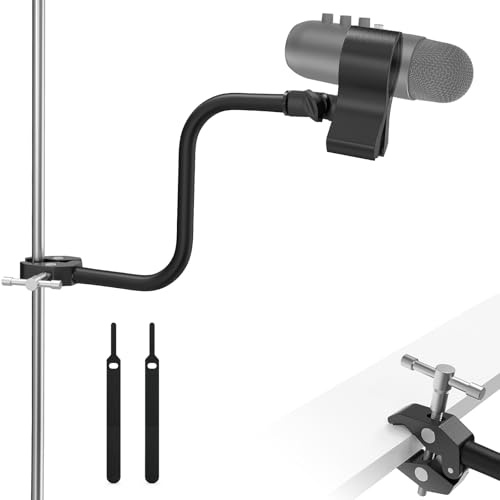 ZealSound Microphone Arm, 13 inch Flexible Gooseneck Mic Stand Holder with 3/8 to 5/8 Adapter，Adjustable Desk Compact Mic Arm stand Compatible with Blue Snowball, Razer Seiren,SM58, SoloCast & More