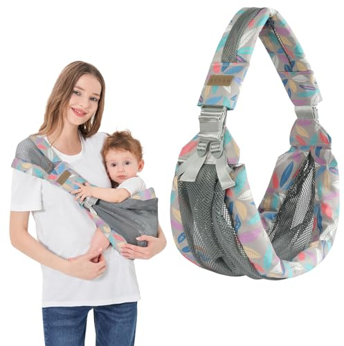 AUYAO Tragetuch Baby Neugeborene Crossbody Verstellbare Träger B-Blätter