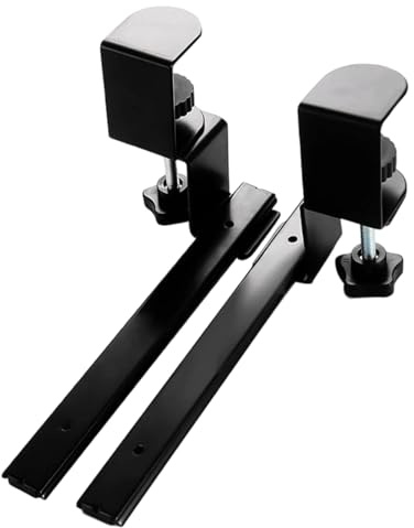 Keyboard Tray Rail - Rotating Under Desk Mount, Under Desk Keyboard Rail, Adjustable Sliding | Punch-Free Rotating Desks Mount Tray with Phone Holder | for Office Table, PC, Laptop, Bedroom, Dorm