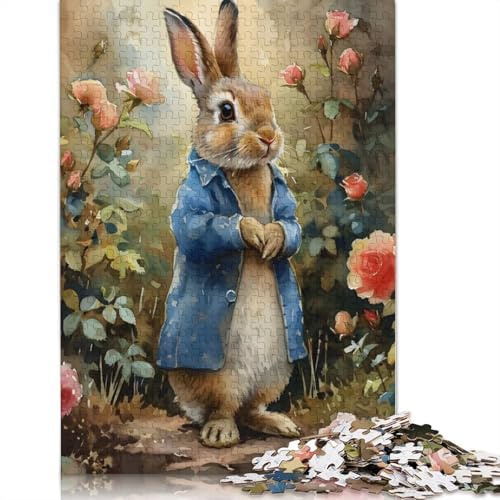 Jigsaw Puzzle 500 Piece for Adults Peter Rabbit in A Garden Puzzles for Adults Woodenboard Puzzles For Family Fun & Game Night 500pcs (52x38cm)