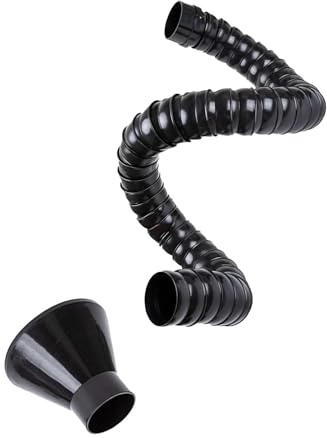 Flexible Positionierung mit Haube, gelenkiger Industrieschlauch mit Durchflussregelventil, 360°-Positionierung, Laser-Rauchabsaugung(Black,Dia-50-200cm)
