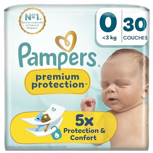 Pampers Premium Protection Größe 0, 30 Windeln, 3 kg, unsere Nr. 1 zum Schutz der Haut und gegen Auslaufen
