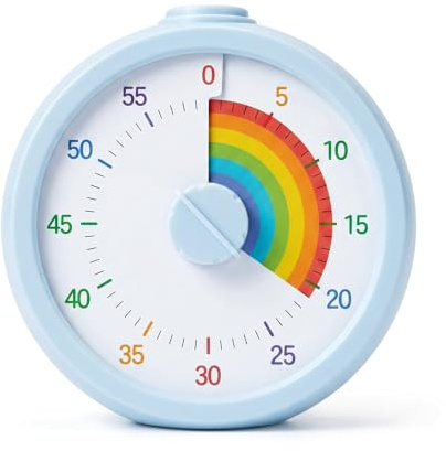 Mepham Temporizador Visual con Control de Volumen & Alarma Luminosa, 60 Minutos Herramienta de Gestión del Tiempo para Cocina, Estudio, Deporte