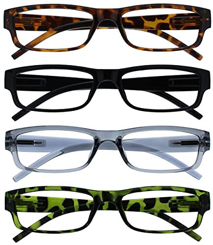 The Reading Glasses Company Die Lesebrille Unternehmen Braun Schwarz Grau Grün Leicht Leser Wert 4er-Pack Herren Frauen RRRR32-2176 +2,50