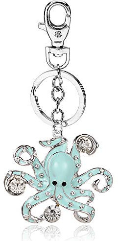 liavy 's Oktopus Charm Anhänger Modischer Schlüsselanhänger – Sparkling Kristall – 3 Farben türkis