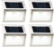 Lunartec Treppen Solarleuchten: 4er-Set Solar-LED-Wand- & Treppen-Leuchten für außen, Edelstahl, 20 lm (Solarleuchten für Treppenstufen, Solarleuchte Treppe außen, Lampen aussen)