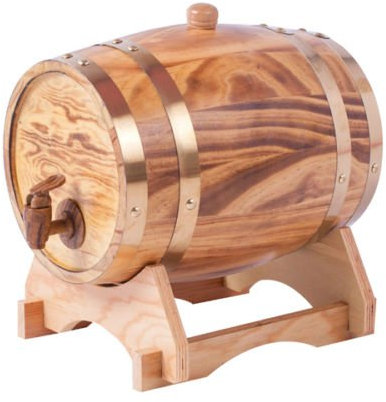 3L Oak Aging Barrel Whiskey Barrel Dispenser for Storage Age Your Beer Spirits Whiskey Rum Port Bourbon Tequila Liquor Light Yellow