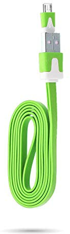 Noodle Universal USB/Micro USB Charger Cable for Huawei P Smart 2019-1 m - Syncronisation Connector - Green