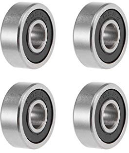sourcing map 4St Rillen Kugellager 605-2RS Z2 Doppelt Geschirmt Kohlenstoffstahl 5mm X 14mm X 5mm
