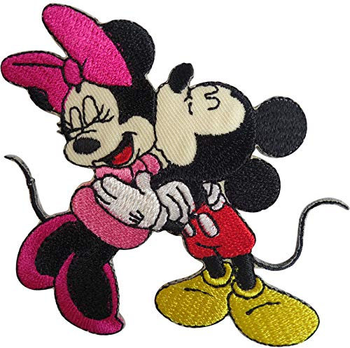 ELLU Disney Mickey Minnie Mouse Patch Embroidered Badge Iron Sew On Clothes Bag Denim