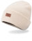 Levi's Unisex-Erwachsene All Season Comfy Leather Logo Patch Cuffed Hero Beanie-Mütze, Cremefarben, Einheitsgre