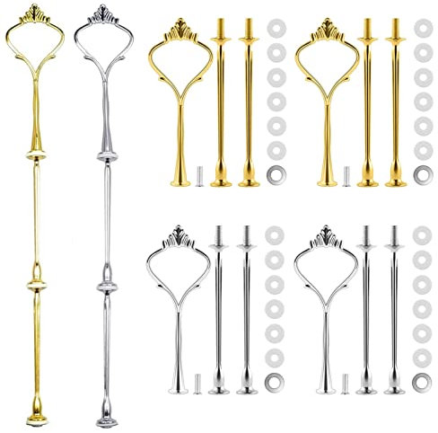 6 Sets Cake Tray Stand Handle, BetterJonny 3 Tier Cake Stand Fittings Hardware Holder for Wedding and Party Making Resin Cupcake Dessert Platter Stand