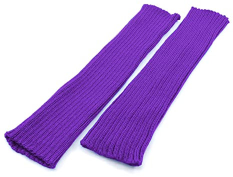 Durio Stulpen Warm Beinwärmer Damen Gestrickte Stulpen Winter Lang Legwarmer Mehrfarbig Lila