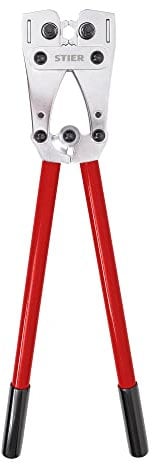 STIER Presszange 6-Kant, 6-120 mm², für Kabelschuhe & Verbinder, mechanischer Antrieb, wartungsarm, kraftsparendes Arbeiten