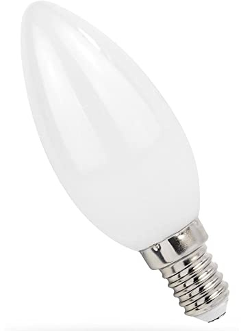 NCC-Licht LED Lampe C35 Kerze E14 1W 100lm Warmweiß 2700K | LED Leuchtmittel aus mattiertem Glas, gemütliches Licht ideal für Kronleuchter