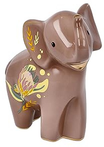 Goebel Elefantenfigur Kiombo Elephant aus hochwertigem Porzellan in der Farbe Braun, Größe: 13,5x7x15,5 cm, 70-001-03-1