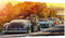 Magic Canvas Art - Bilder Oldtimer Autos Classic Käfer VW BUS Leinwandbild 1- teilig Hochwertiger Kunstdruck modern Wandbilder Wanddekoration Design Wand Bild, Größe: 120 x 80 cm