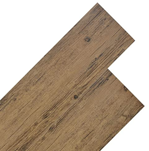 Chusui PVC Laminat Dielen, PVC Bodenbelag, Bodenfliesen, Boden Folie, Laminat Boden, 5,26 m² 2 mm Walnuss-Braun