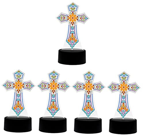 OSALADI 5st Kreuzlicht Leuchtende Kreuzdekoration Jesus Geschenke Beleuchtetes Kreuz Led-kreuzlampe Religiöse Geschenke Dekorative Schreibtischlampe Nachtlicht Kreuzen Acryl Kunsthandwerk