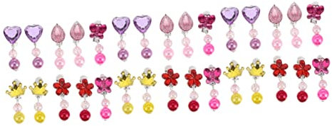 TOYANDONA 15 Paare Ohrclip Für Kinder Ohrclips Für Kinder Schmuck Für Kinder Kinderschmuck Kinderanzug Schmuck Für Kleinkinder Anzug Für Kleinkinder Plastik Mädchen Farbiger Diamant Ohrring