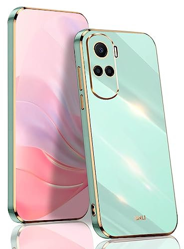 BORYA Cover per Honor 90 Lite 5G, Ultra Sottile Antiurto Morbida Silicone TPU Bumper Custodia, Elegante Placcatura Phnom Penh Lusso Leggero Anticaduta Case, Verde