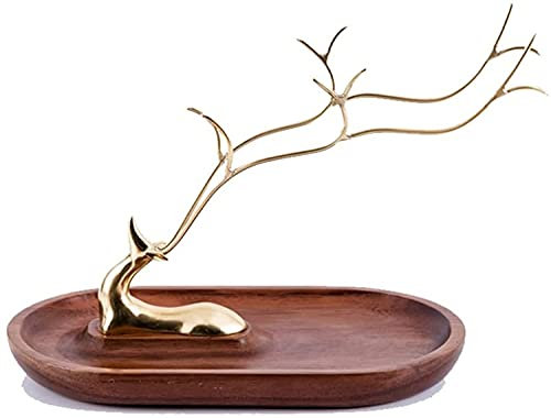 Support Pour Organisateur De Bijoux Présentoir À Bijoux De Bureau Support À Bijoux En Cuivre Pour Cerf Boucle D'oreille Porte-collier Plaque Organisateur (Couleur : Or, Taille : 28 * 14 * 20cm)