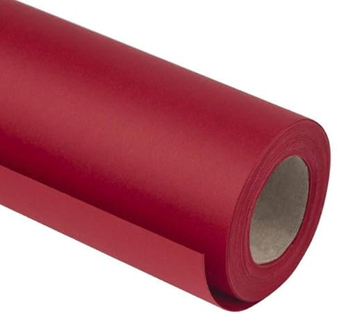 OWNPET Rouleau de Papier Kraft Rouge 30cm x 10m, Rouleau de Papier d'emballage pour Emballage Cadeau, Artisanat de Transport